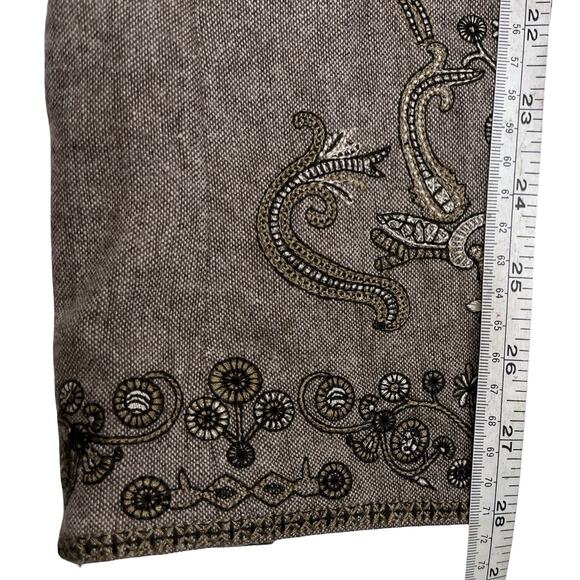 NyGård Petite 10 Embroidered Jacket Wool Blend Beige Cottagecore Academic - Picture 13 of 16